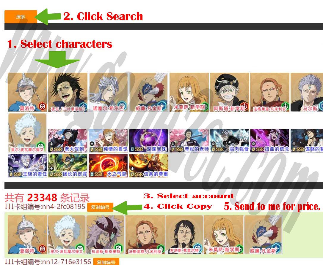 Black Clover M Account Character Selective Starter Japan & Global
