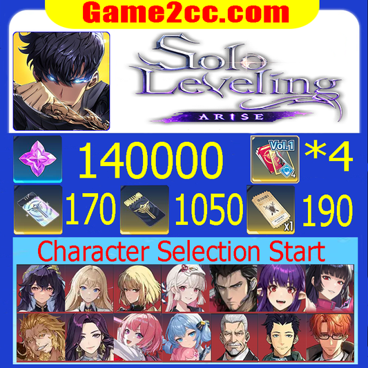 Solo Leveling:ARISE 55K-150K Gems Shuhua/Miyeon/Seorin/Goto Ryuji/Tawata Kanae/Thomas Andre/Esil Radiru/Isla Wright/Amamiya Mirei/Alicia/Meilin/Cha Hae-In/Demonic Plum Flower Sword