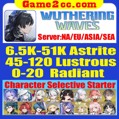 Wuthering Waves Astrite 8000-70000 Phrolova/Lupa/Cartethyia/Ciaccona/Zani/Cantarella/Brant/Phoebe/Carlotta/Camellya/Zhezhi/The Shorekeeper/Changli/jinhsi/Yinlin/Jiyan/
