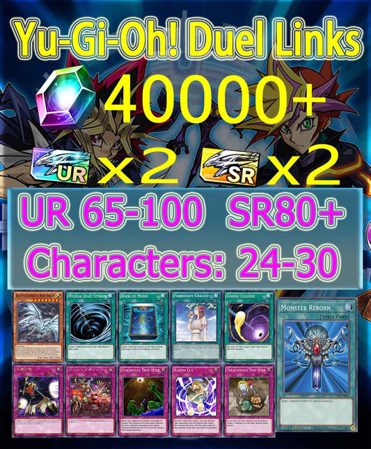 Yu-Gi-Oh! Duel Links 40000+Diamonds character 24-30 Starter account