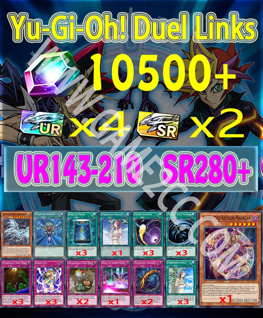 Yu-Gi-Oh! Duel Links 10500+Diamonds 143+UR SR280+ Starter account