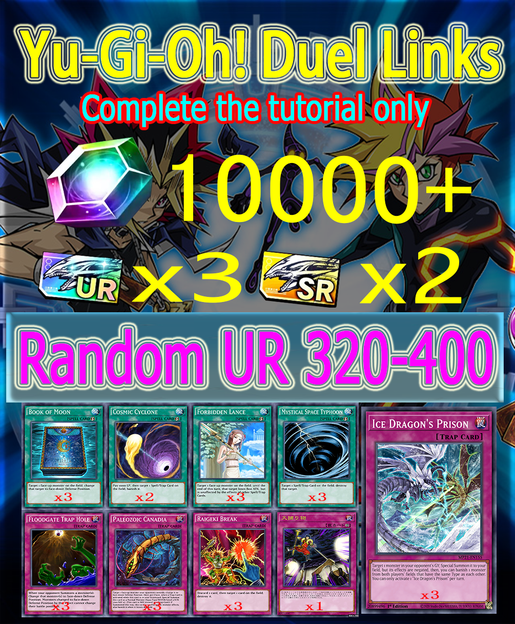 Yu-Gi-Oh! Duel Links 10000 Diamonds+ 3 x ice dragon's prison +Random UR 320-400 Starter account-thumbmail-1