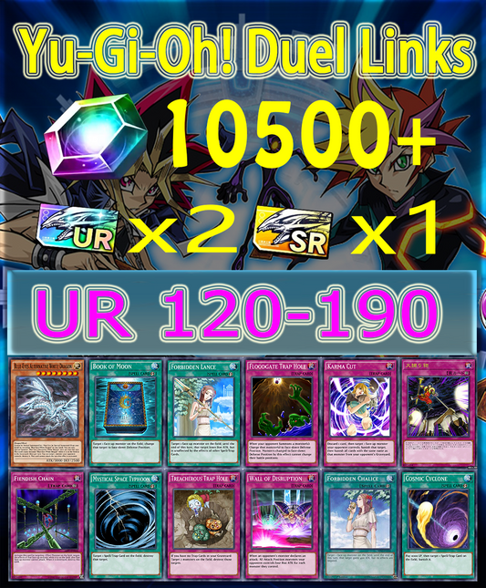 Yu-Gi-Oh! Duel Links 10000+Diamonds 120-190UR+Starter account
