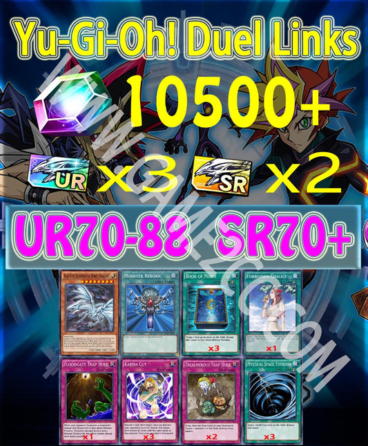 Yu-Gi-Oh! Duel Links 10500+Diamonds 70UR+ SR70+ Starter account