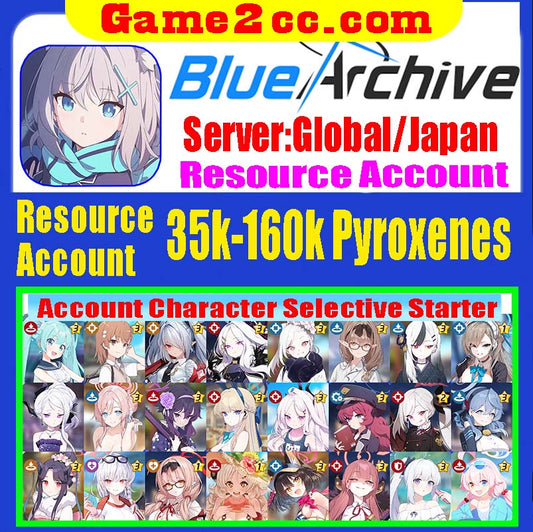 Blue Archive Fresh resource account 30000-160000 Pyroxenes server:Global/japan