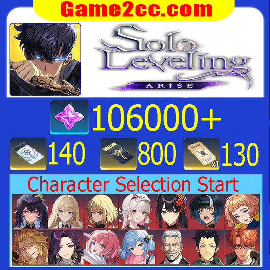 Solo Leveling:ARISE 106000Gems+Isla Wright/Amamiya Mirei/Alicia/Meilin/Cha Hae-In/Demonic Plum Flower Sword/Choi Jong-In