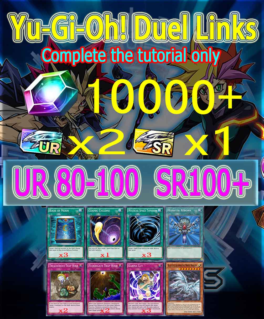 Yu-Gi-Oh! Duel Links 10000+Diamonds 80-100UR+ SR70+ Starter account