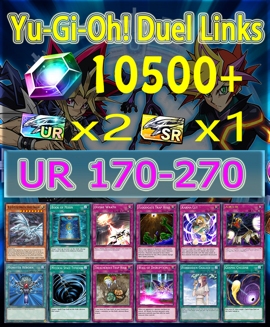 Yu-Gi-Oh! Duel Links 10500+Diamonds 170-270 UR  Starter account