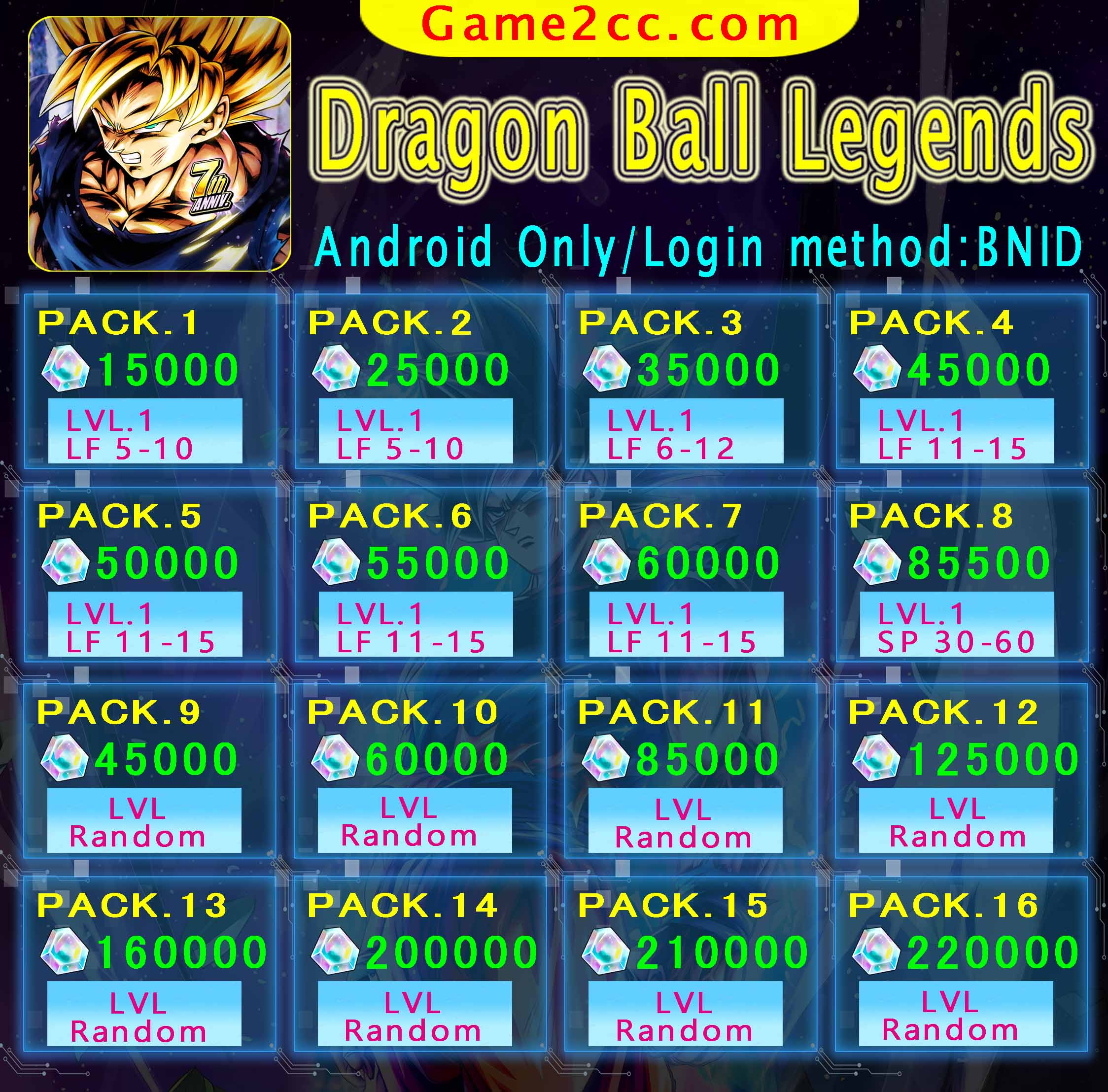 Dragon Ball Legends 15000-220000 Chrono Crystal /Ultra Instinct Goku/Saiyan God SS Kaioken Goku/Super Gogeta/Super Vegito/Super Saiyan 4 Gogeta