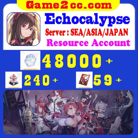 Echocalypse Resource Account [Crystals 23k-48k]+[S Elementium 66-240]+[Identification Application 42-59]Server:JAPAN