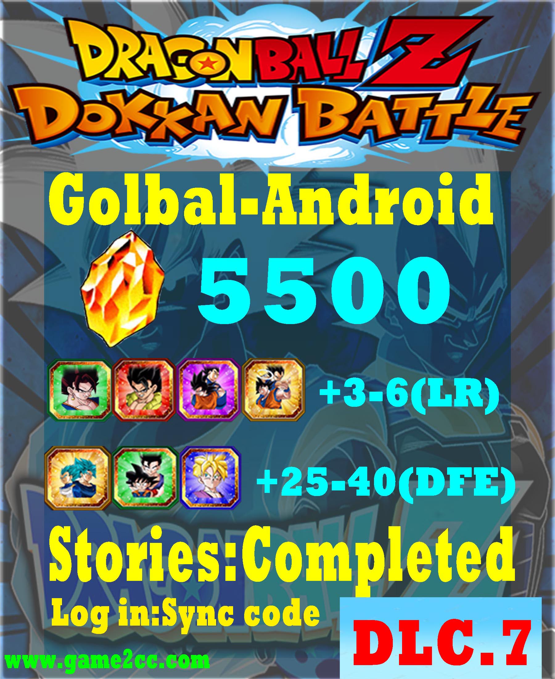 DRAGON BALL Z DOKKAN BATTLE 5000-10000 Dragon Stones LR15-20 – game2cc
