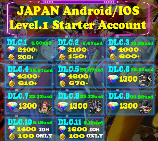 One Piece Bounty Rush-Starter Account 4800+Diamonds Japan Android / IOS
